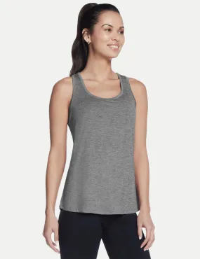 Skechers Women's GO DRI SWIFT Scoop Neck Vest Top - L - Charcoal, Charcoal