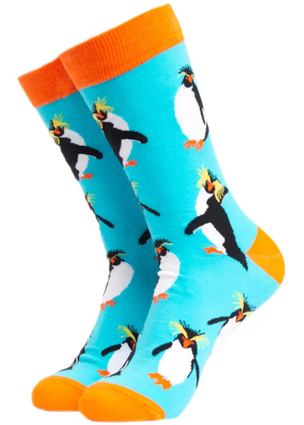 Soctopus Rock Hopper Royal Penguins Socks Aqua