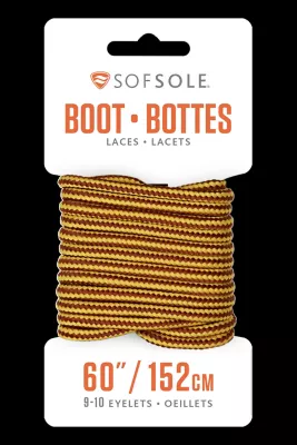 Sof Sole 60 in. Waxed Boot Laces, Gold Brown