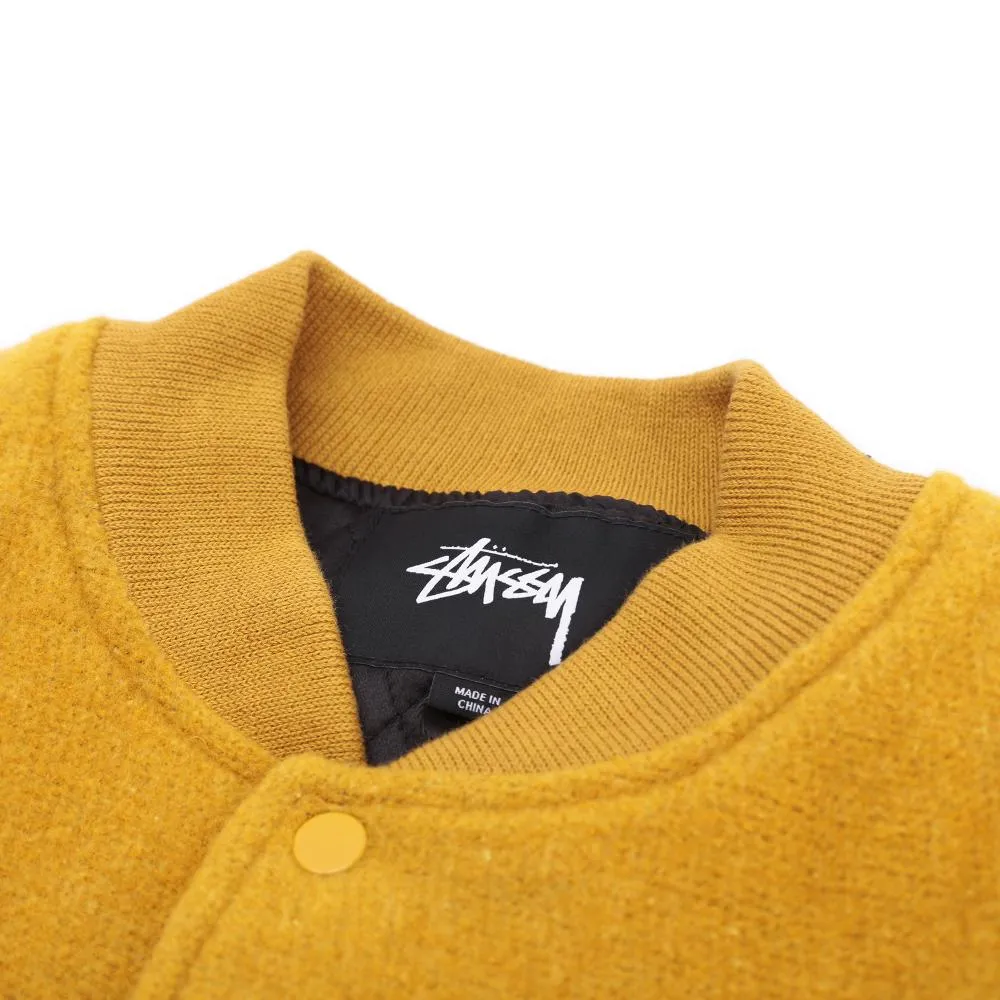 STSSY JACKSON VARSITY JACKET // MUSTARD