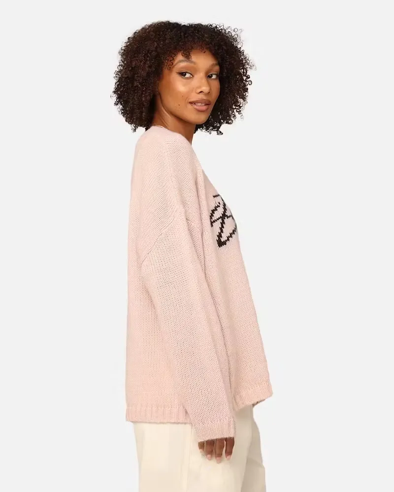 STUSSY  |Crew Neck Street Style Long Sleeves Plain Logo Skater Style