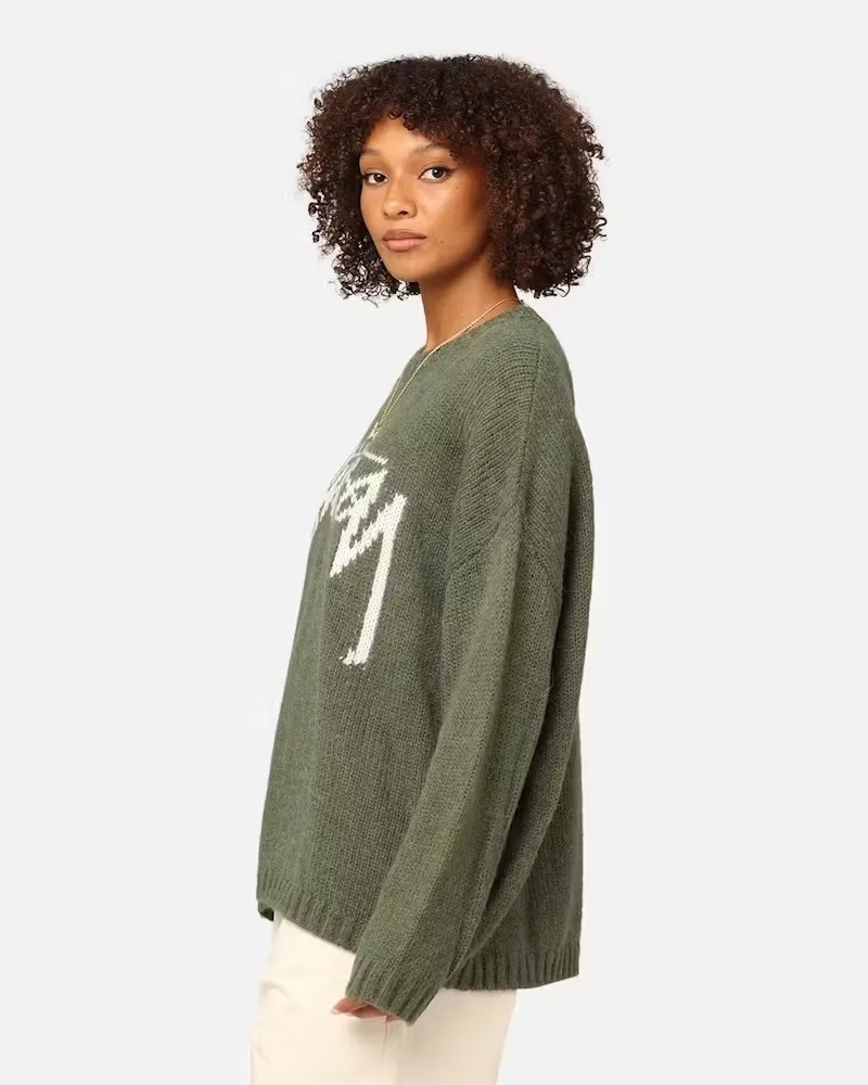 STUSSY  |Crew Neck Street Style Long Sleeves Plain Logo Skater Style