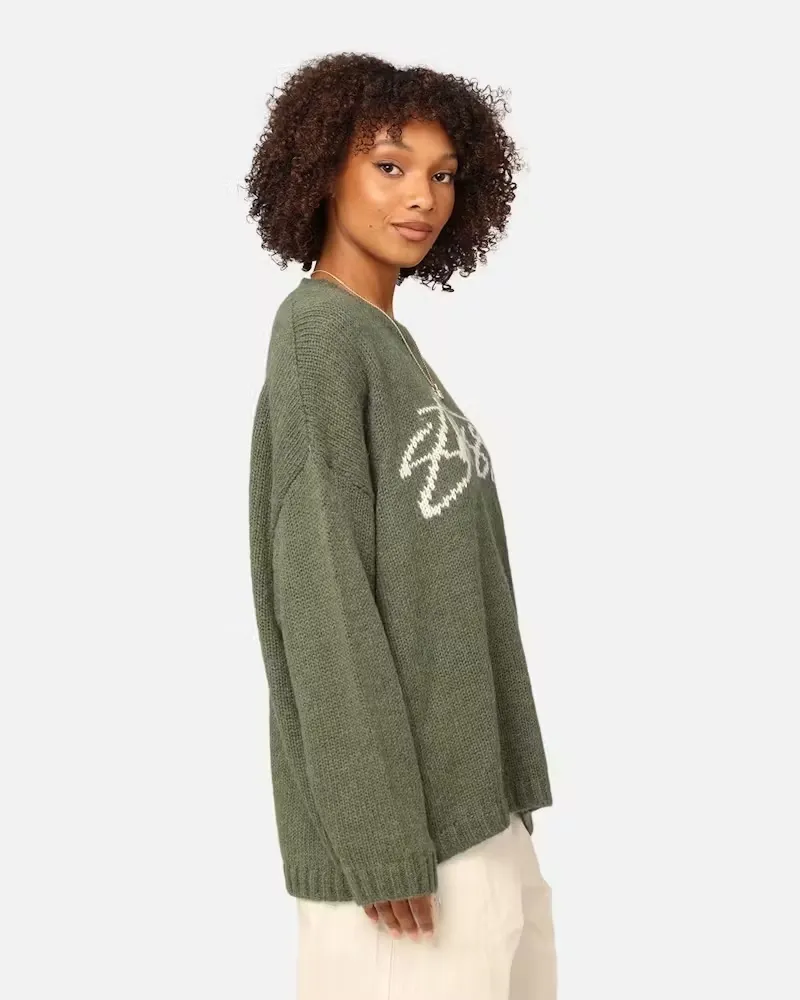 STUSSY  |Crew Neck Street Style Long Sleeves Plain Logo Skater Style