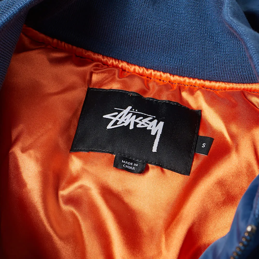 Stussy Flight Satin Bomber JacketNavy