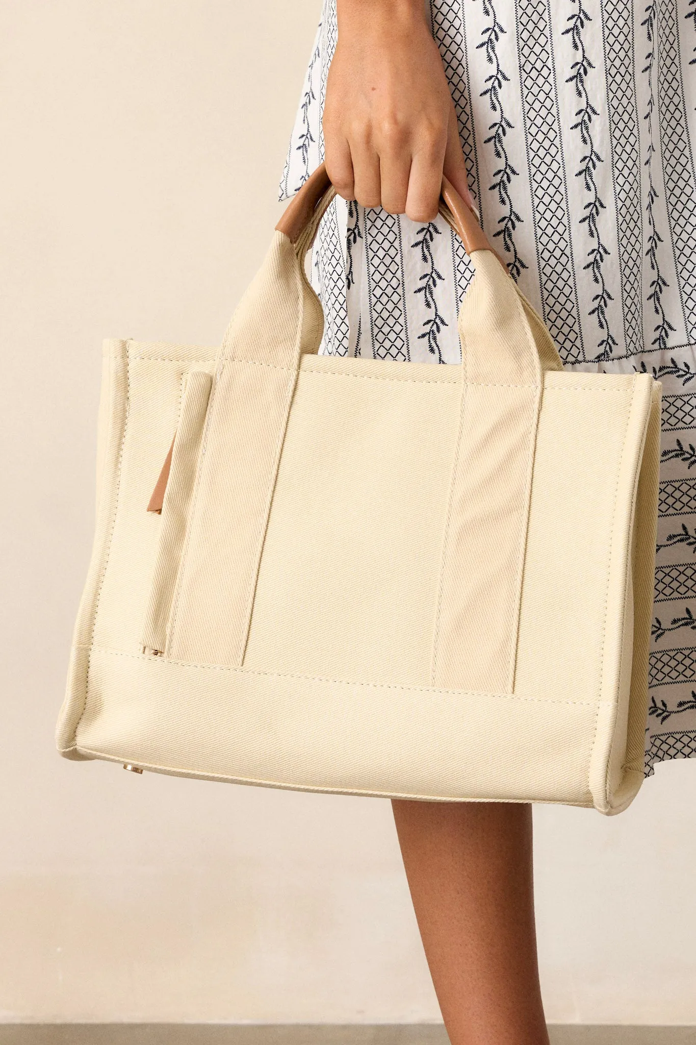 Sun Kissed Shoreline Ivory Canvas Tote Bag