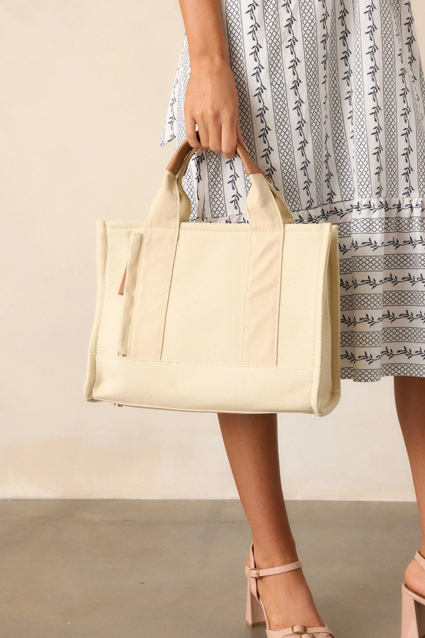 Sun Kissed Shoreline Ivory Canvas Tote Bag