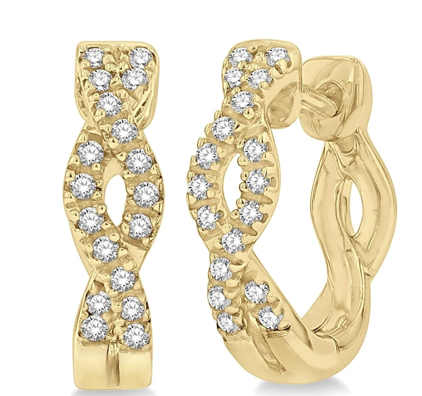 Swirl Petite Diamond Huggie Earrings