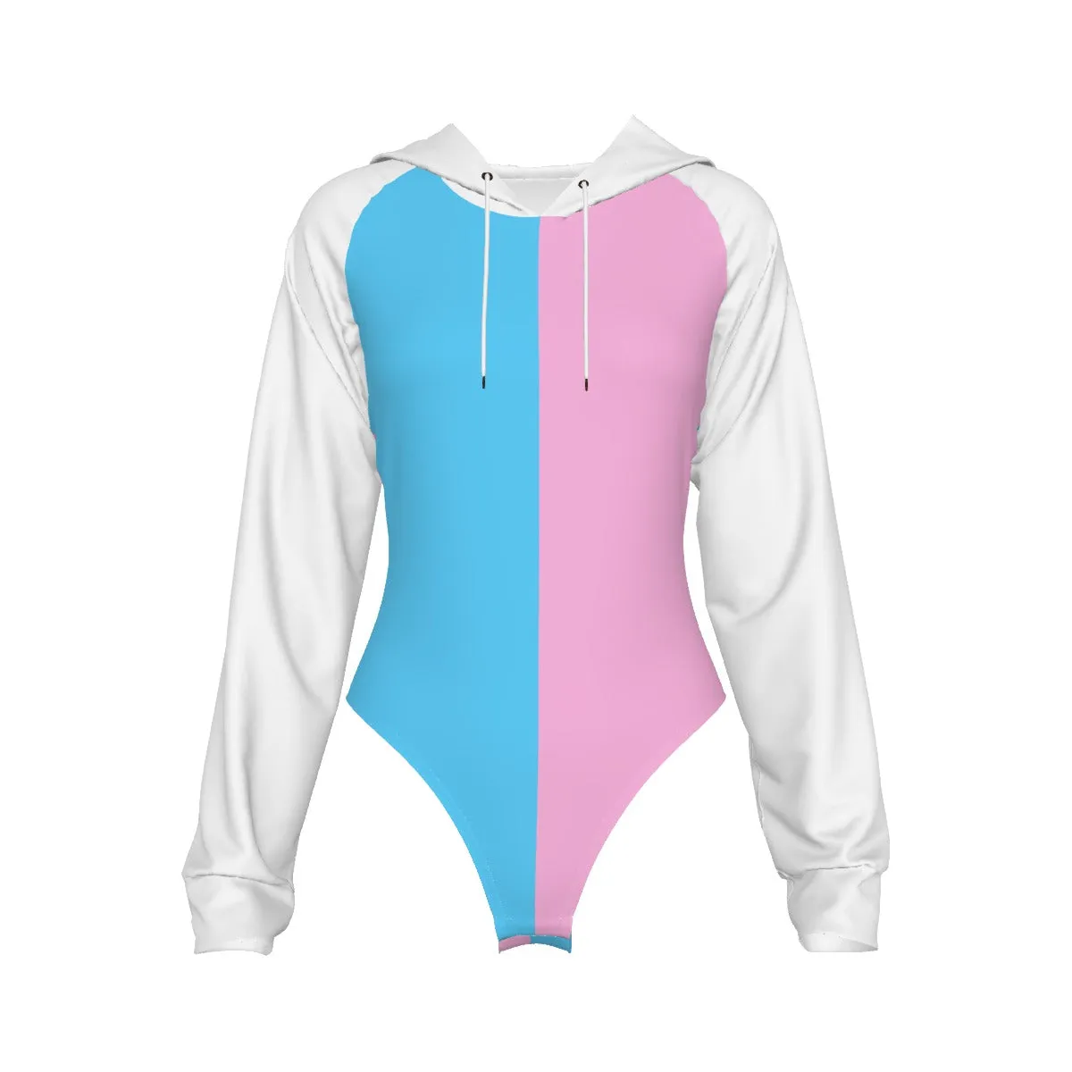 Teen Blue Pink White Pride Paris Raglan Sleeve Hooded Bodysuit