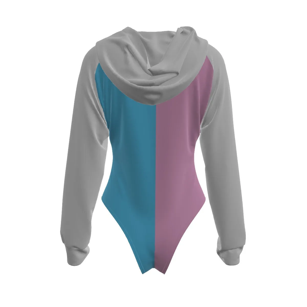 Teen Blue Pink White Pride Paris Raglan Sleeve Hooded Bodysuit