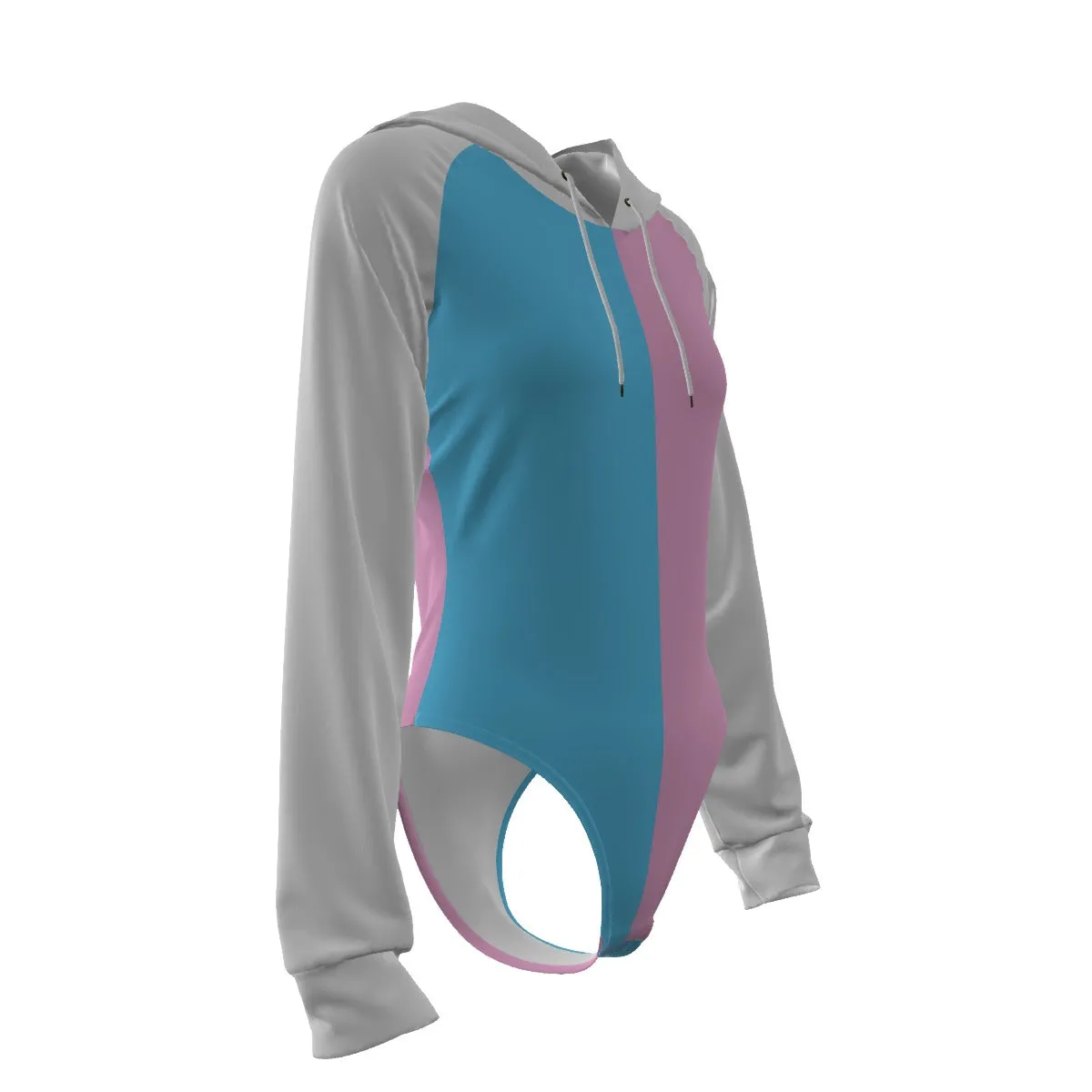 Teen Blue Pink White Pride Paris Raglan Sleeve Hooded Bodysuit