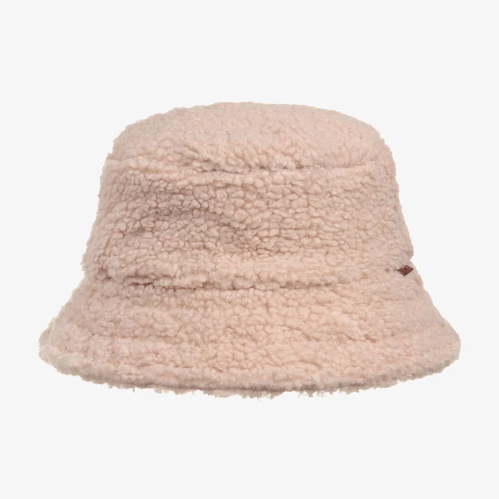 Teen Girls Pink Sherpa Bucket Hat