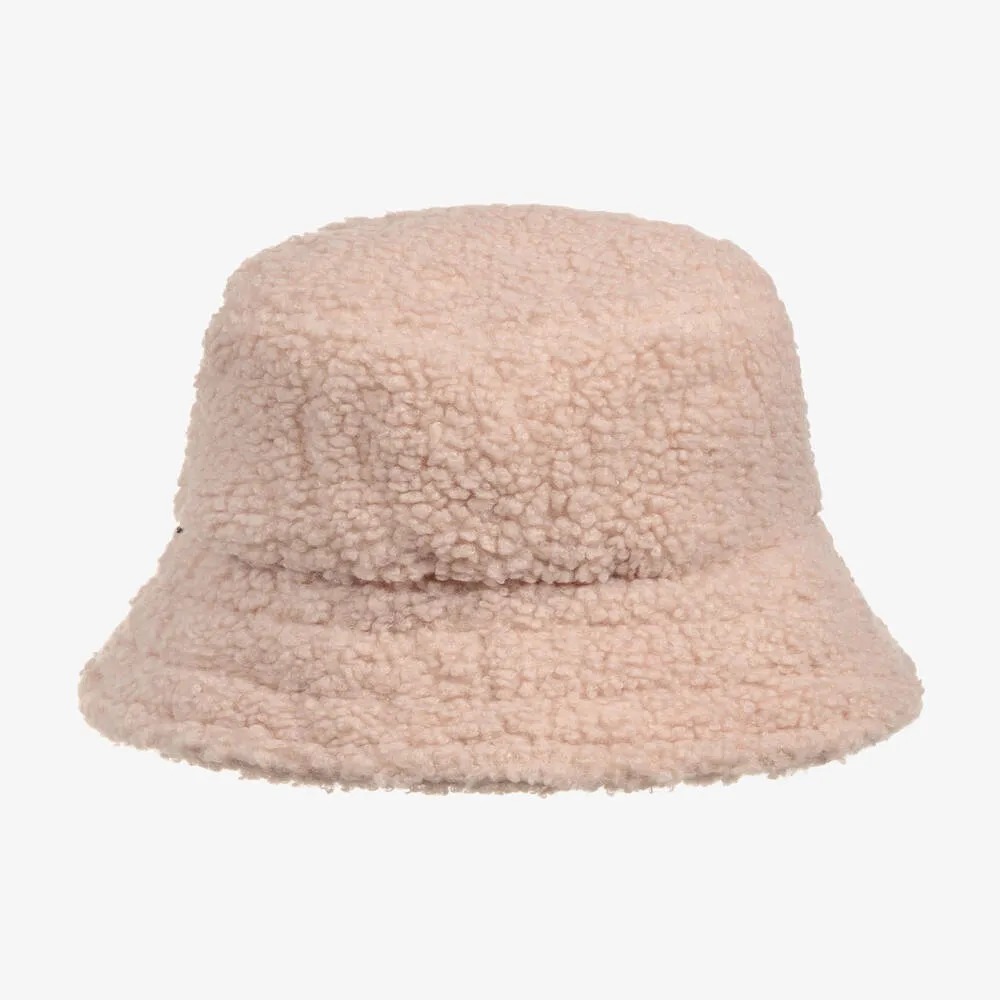 Teen Girls Pink Sherpa Bucket Hat