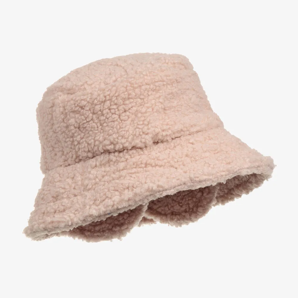 Teen Girls Pink Sherpa Bucket Hat