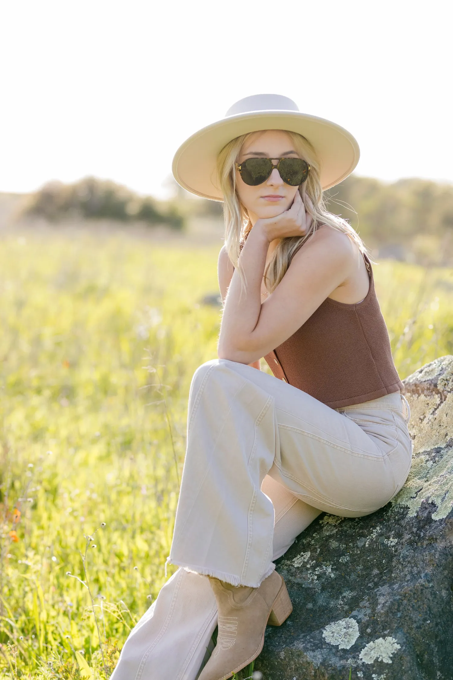 The Mesmerize Me Low Rise Tan Wide Leg Jeans