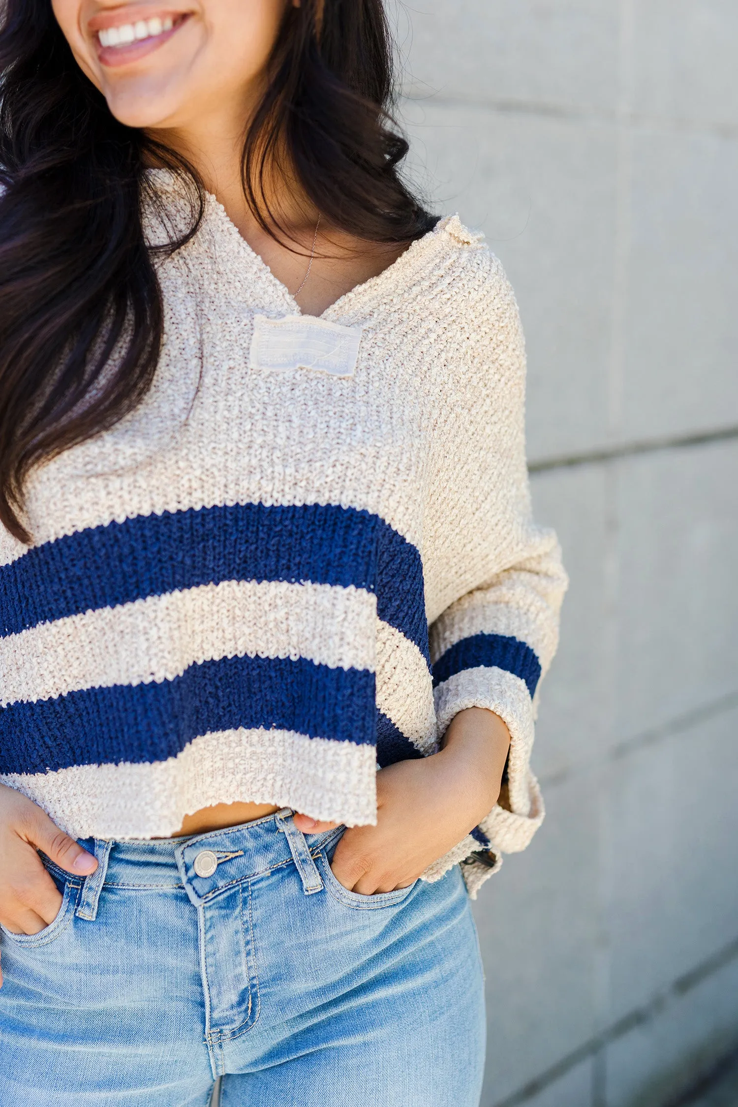 The On The Water Navy Striped Sweater