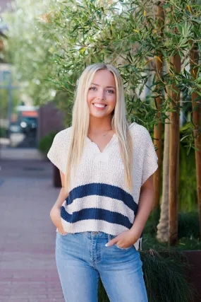 The Sail Away Sleeveless Striped Sweater