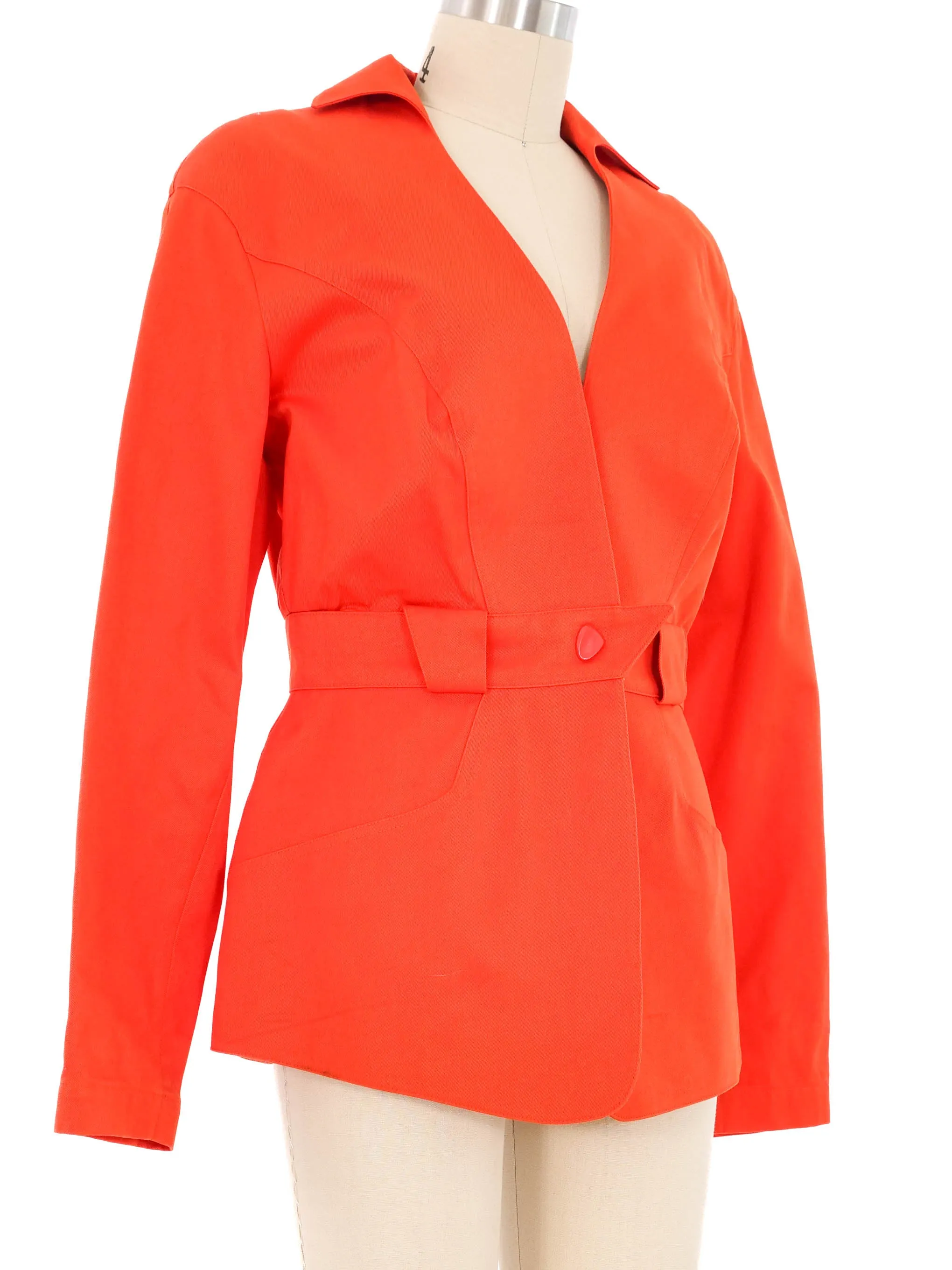 Thierry Mugler Orange Canvas Jacket