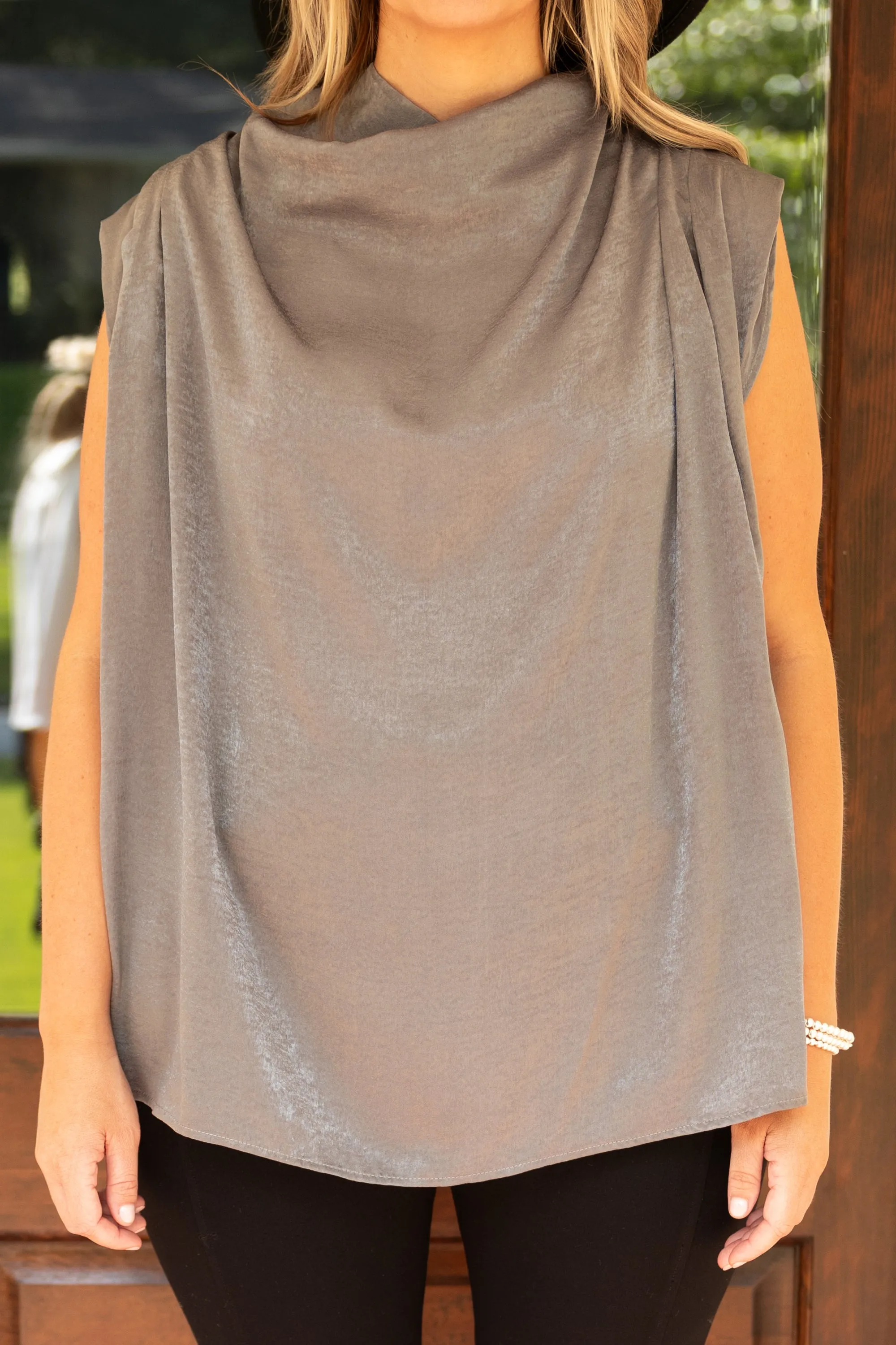 This Is For Us Blouse, Charcoal