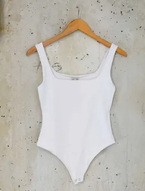 Tia Scoop Bodysuit in White