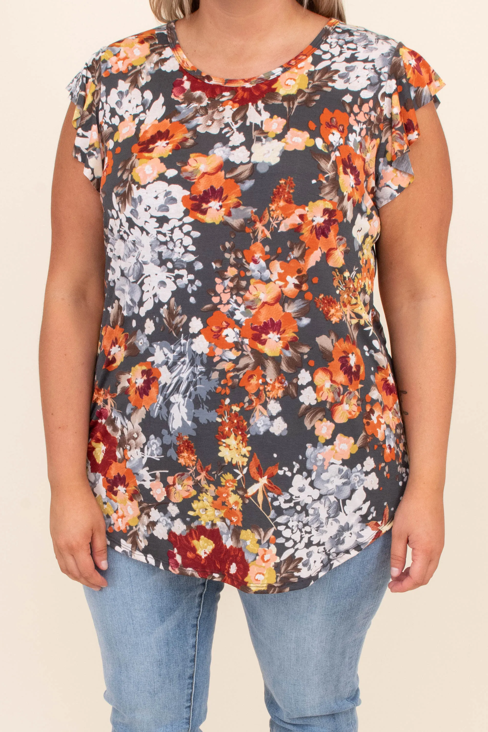 Time To Brunch Top, Charcoal