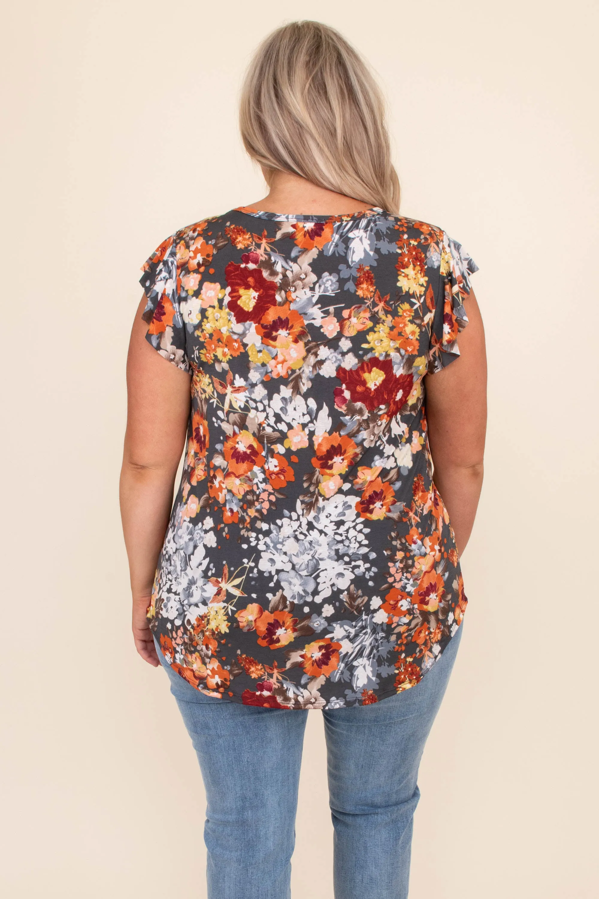 Time To Brunch Top, Charcoal