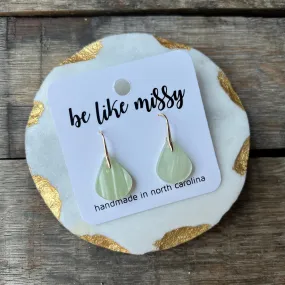 Tiny Teardrops - Pearl Green - Acrylic Earrings