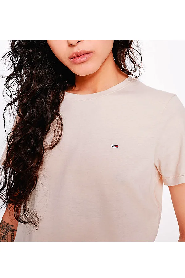 Tommy Hilfiger Women Regular Logo Tee Beige