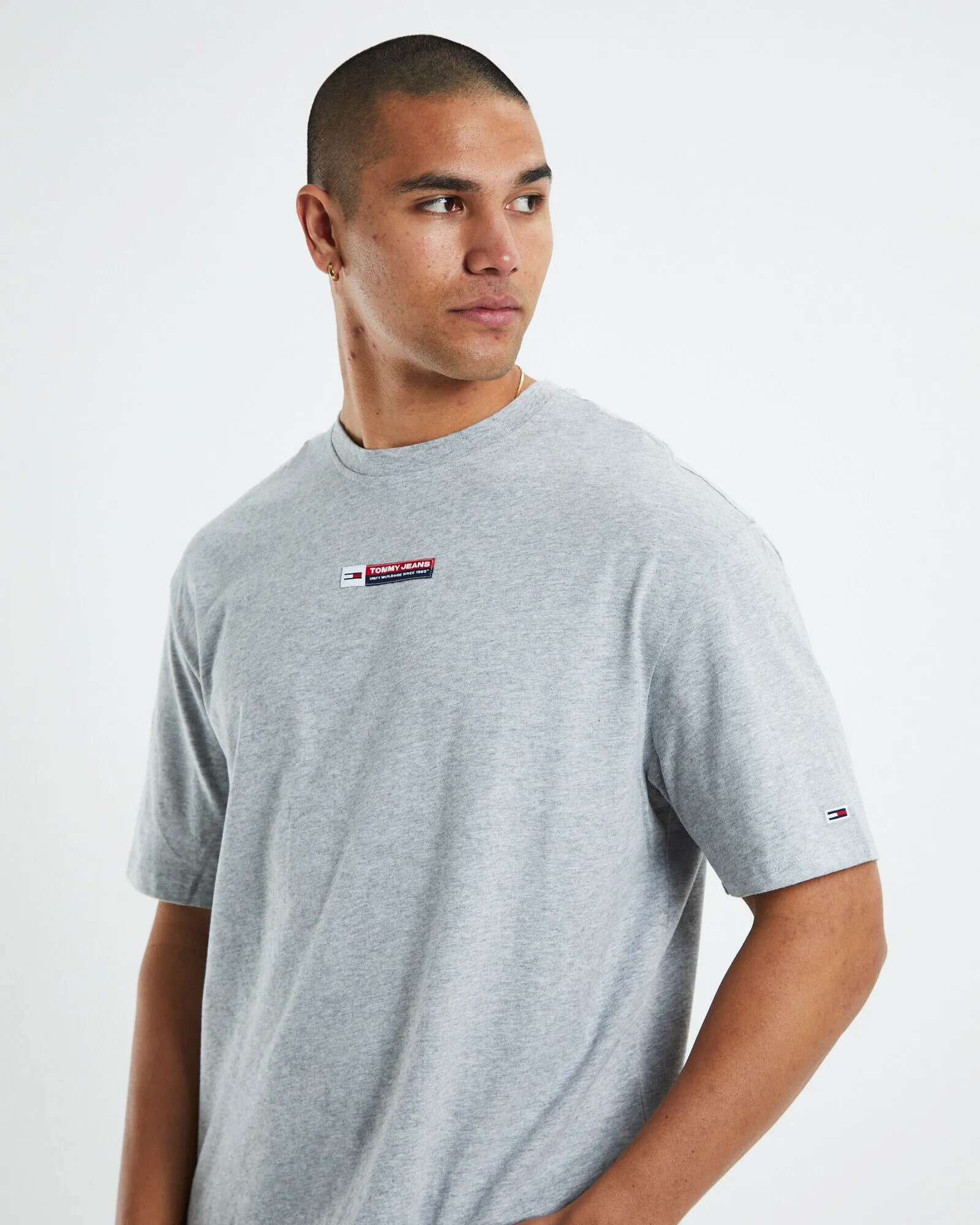 Tommy Jeans TJM Skate Heritage T-Shirt Light Grey