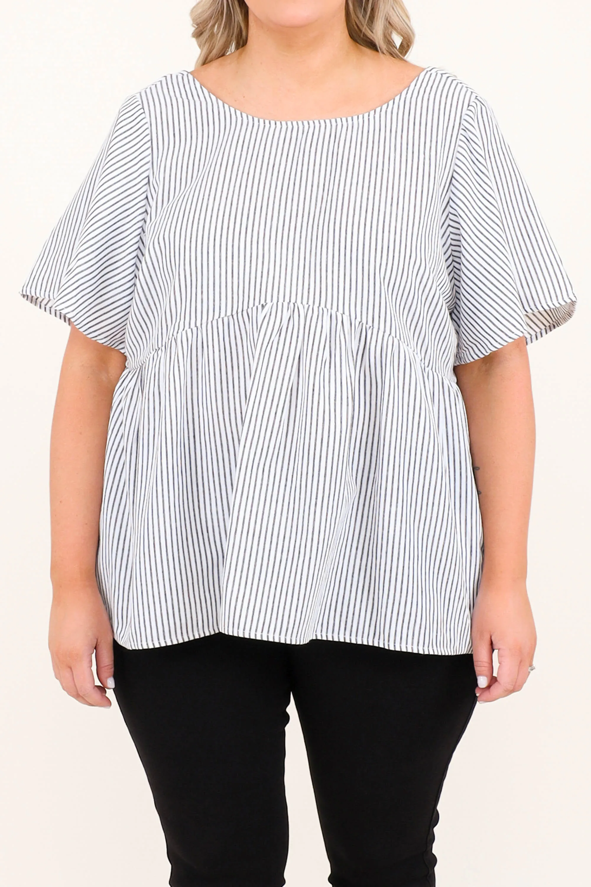 Too Dazy For You Top, Ivory Charcoal