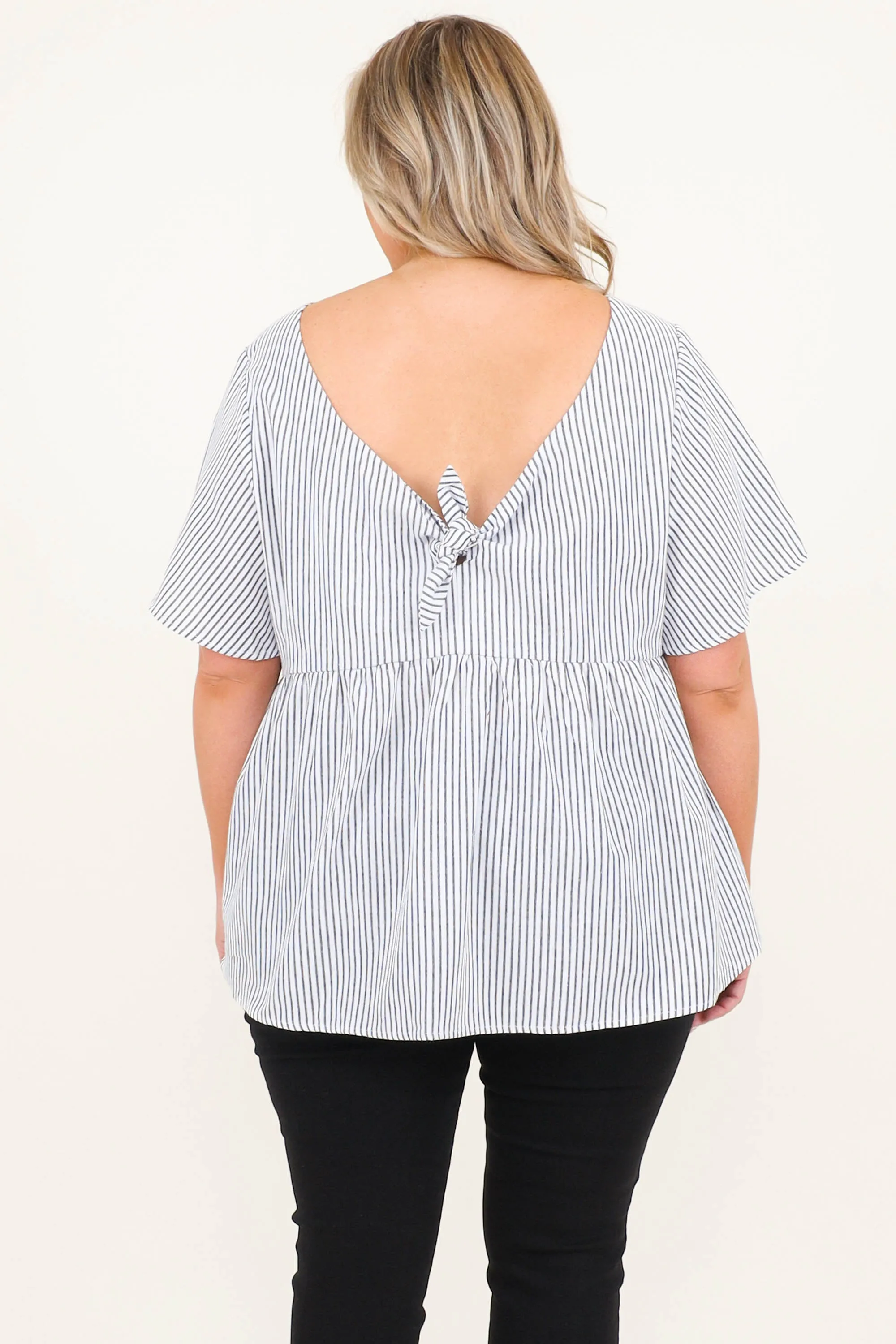 Too Dazy For You Top, Ivory Charcoal