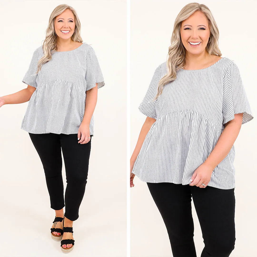 Too Dazy For You Top, Ivory Charcoal