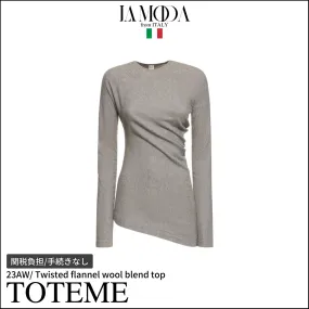 TOTEME  |Crew Neck Casual Style Wool Long Sleeves Plain Office Style