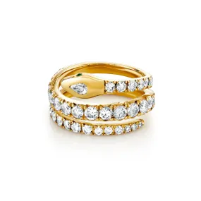 Triple Coil Diamond Kundalini Ring