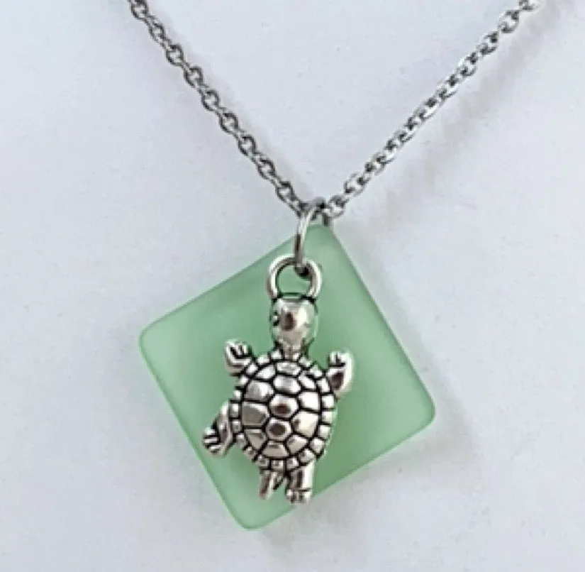 Turtle Sea Glass Necklace