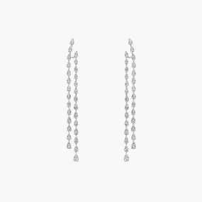 Two Row Pear Shape Drop Earrings