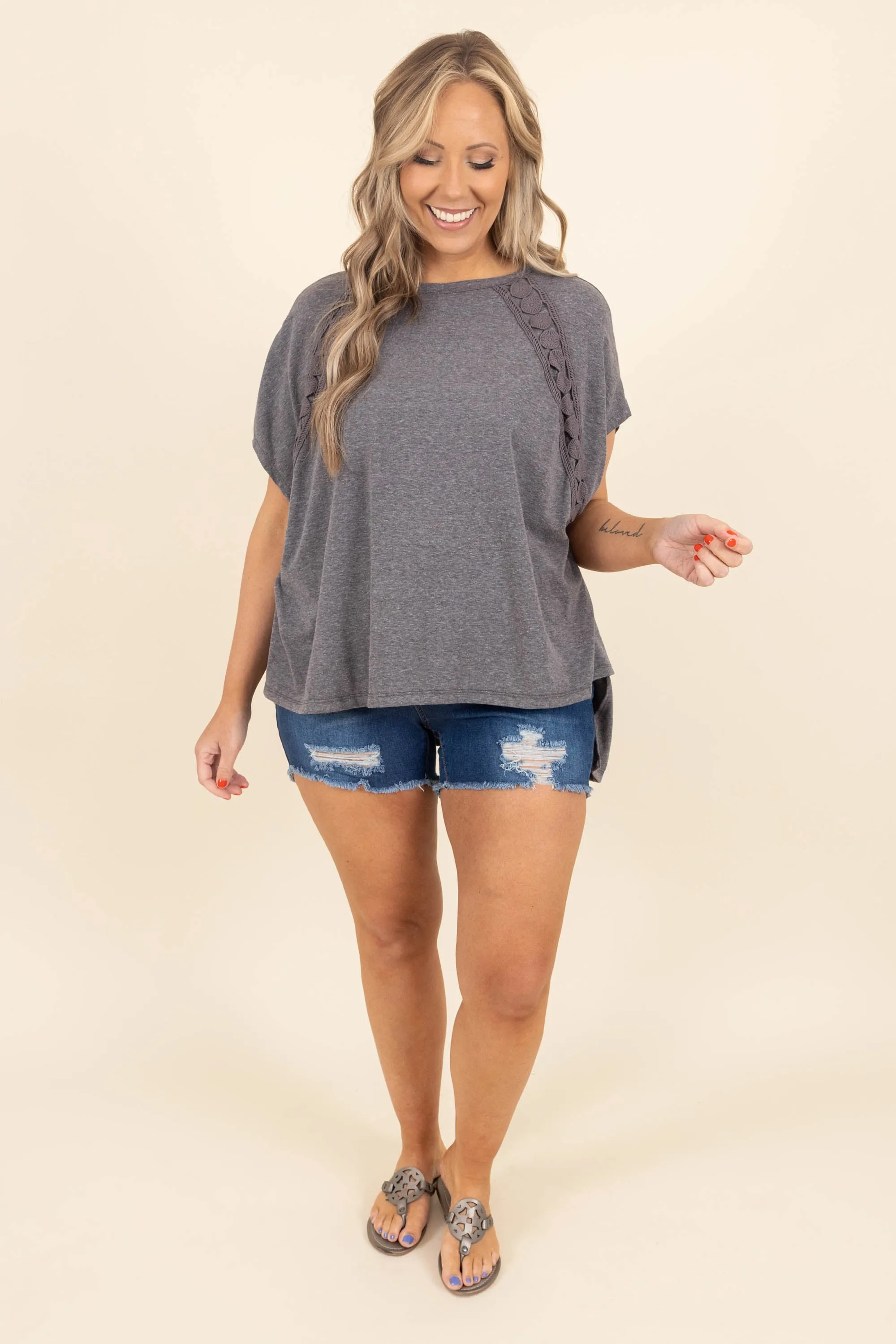 Unconditional Love Top, Charcoal