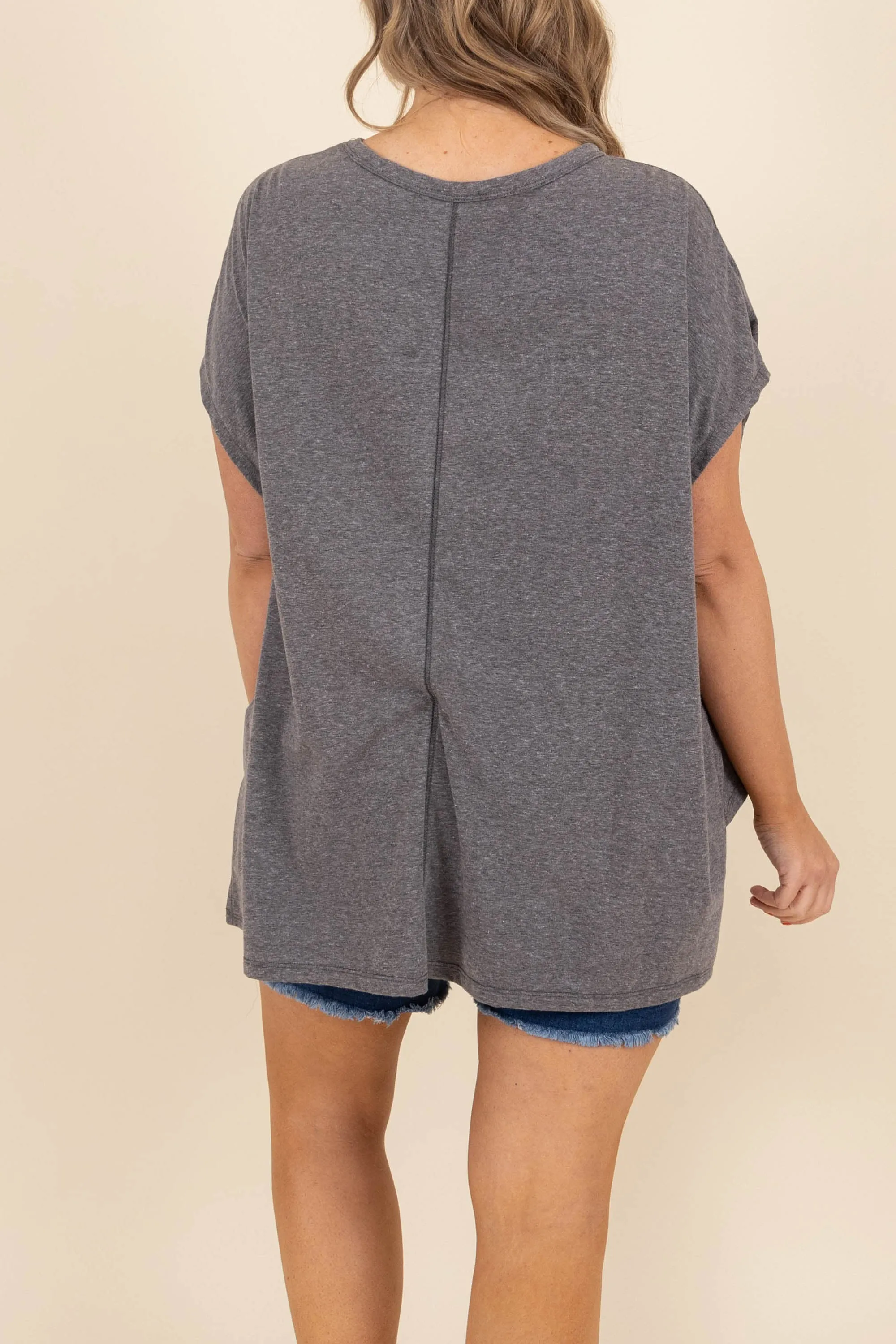 Unconditional Love Top, Charcoal