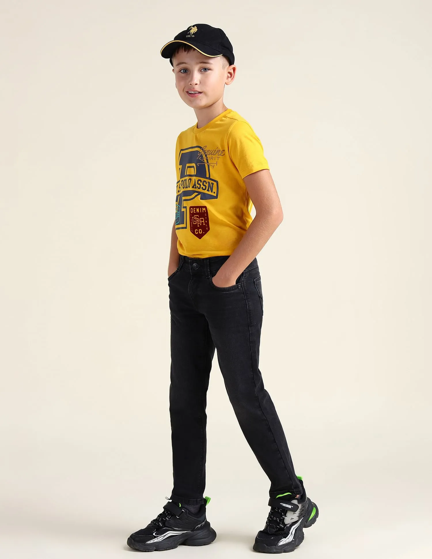 U.S. Polo Assn. Kids Slim Fit Stone Washed Jeans