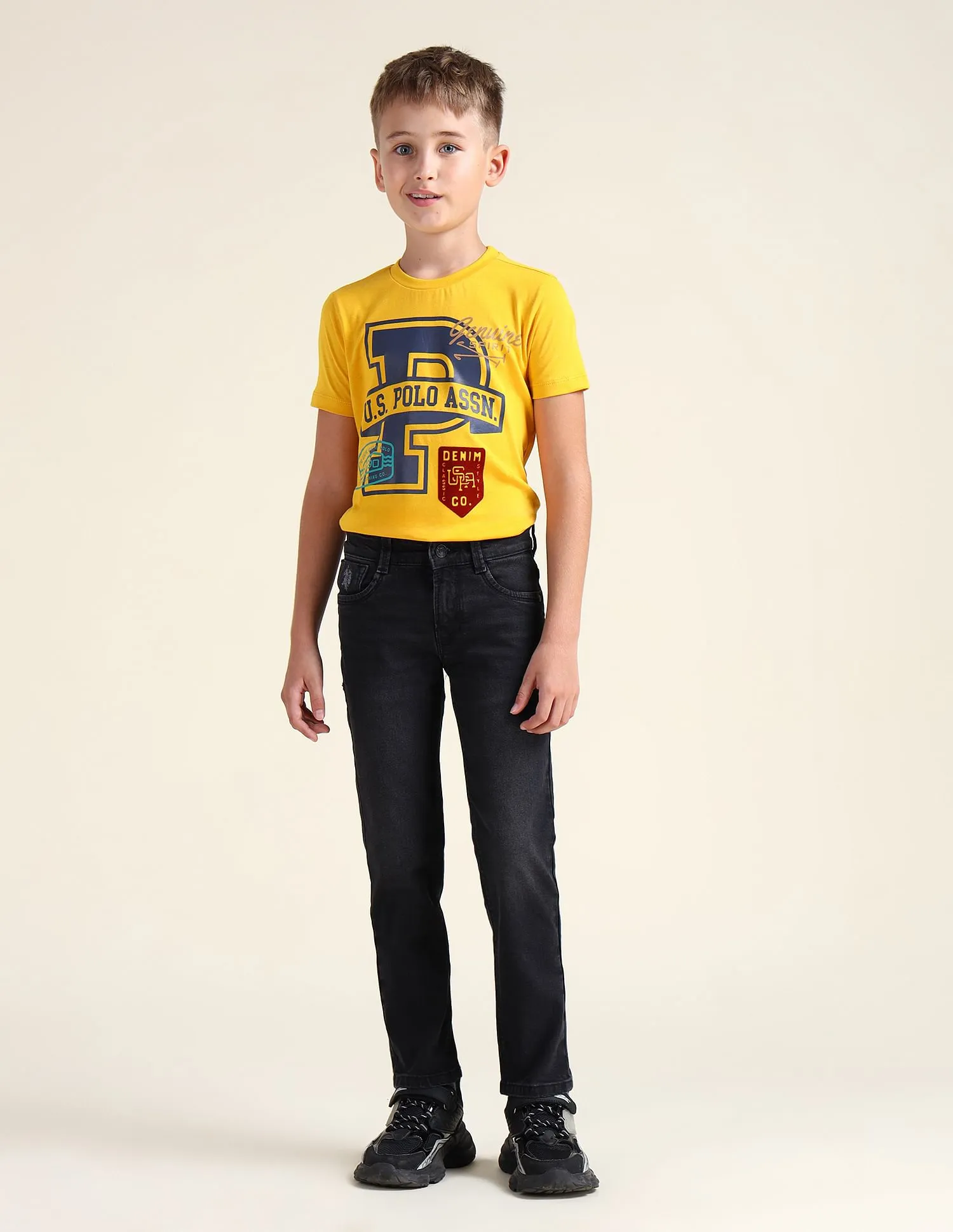 U.S. Polo Assn. Kids Slim Fit Stone Washed Jeans