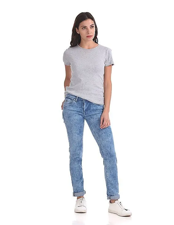 U.S. Polo Assn. Women Skinny Fit Acid Wash Jeans