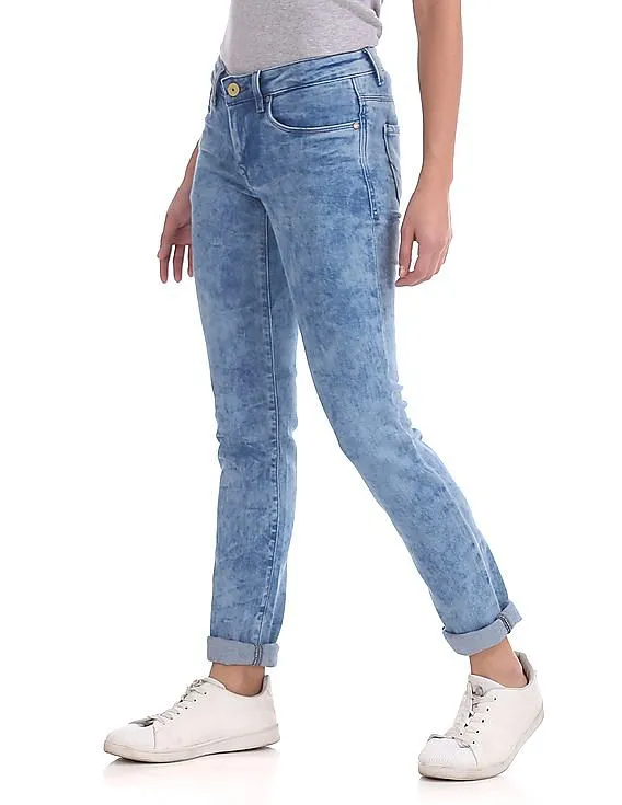 U.S. Polo Assn. Women Skinny Fit Acid Wash Jeans