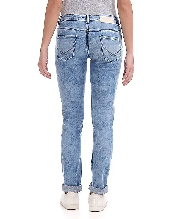 U.S. Polo Assn. Women Skinny Fit Acid Wash Jeans