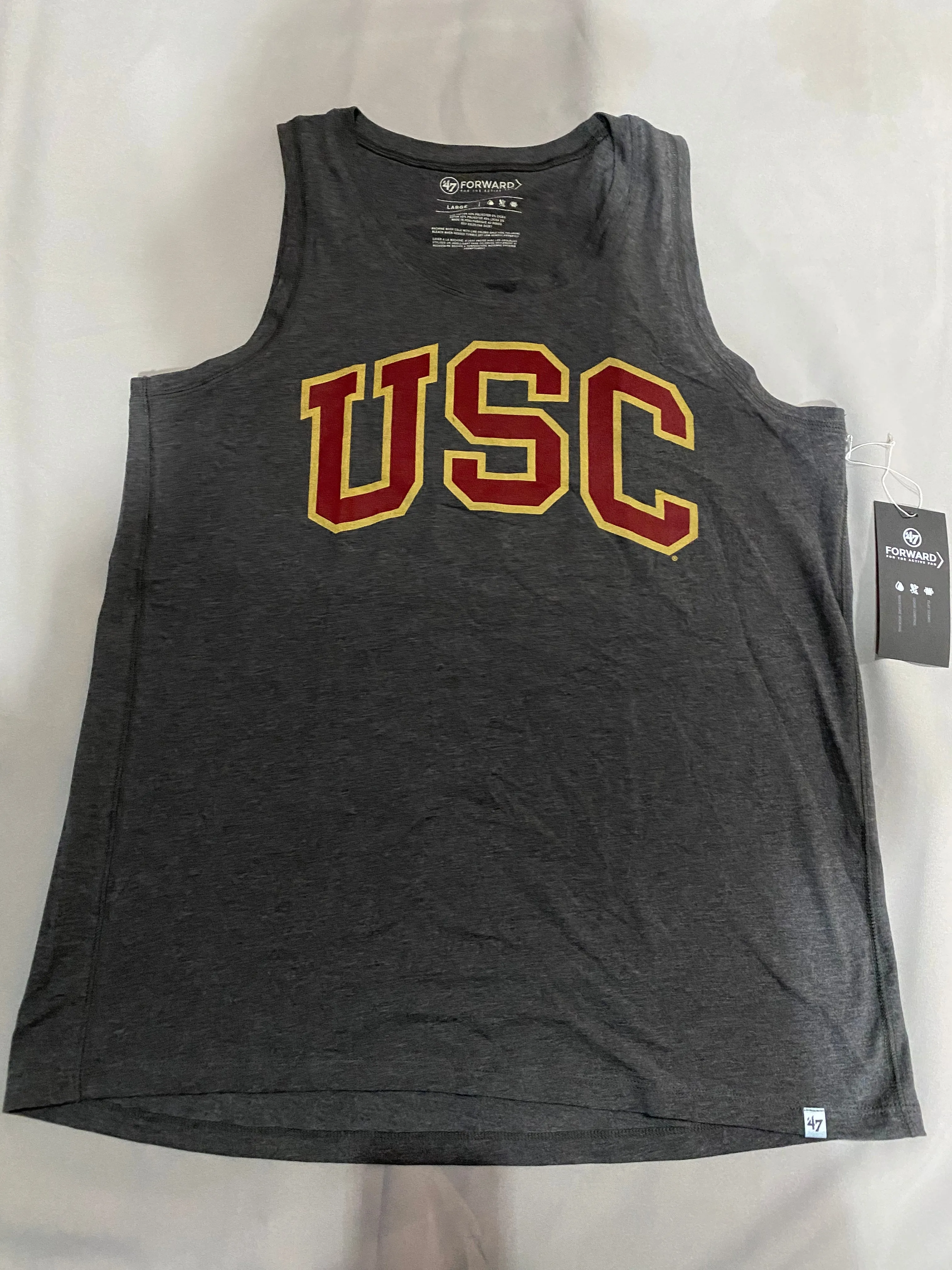 USC Trojans Youth Charcoal Grey with USC Letters Across Chest Tank Top