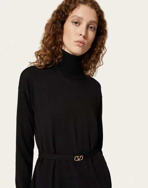 VALENTINO  |Wool Long Sleeves Plain Elegant Style Logo