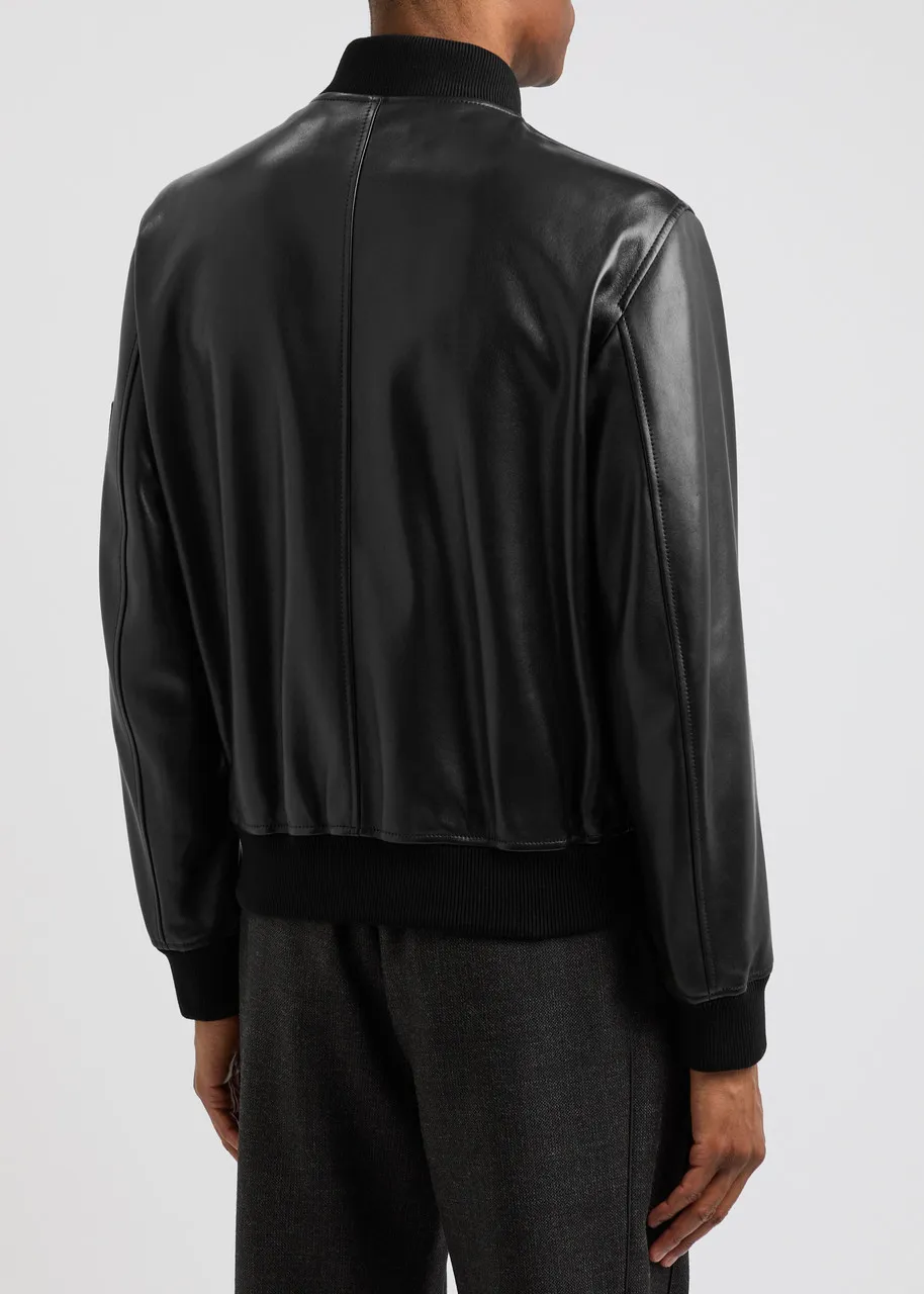 VERSACE Leather bomber jacket  -                         -                     -                