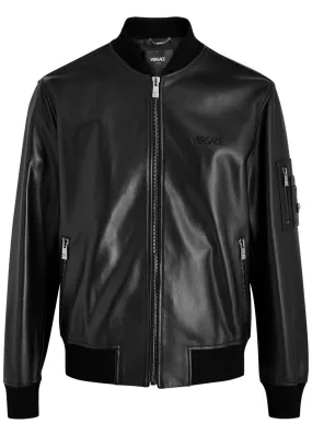 VERSACE Leather bomber jacket  -                         -                     -                