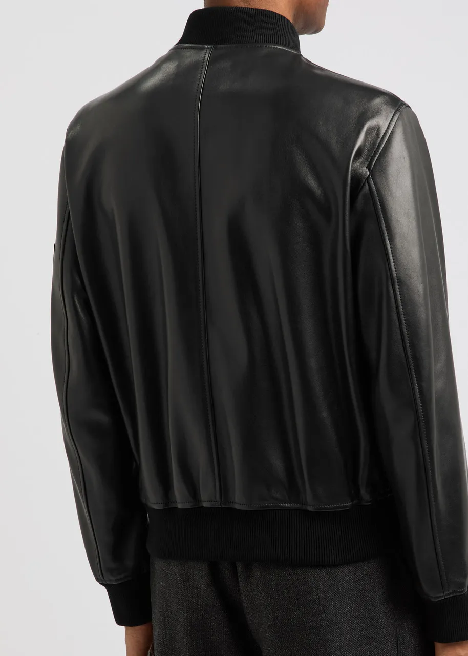 VERSACE Leather bomber jacket  -                         -                     -                