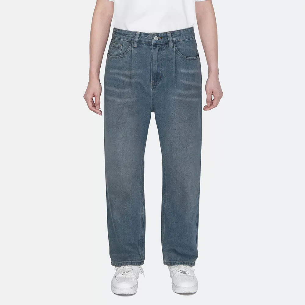 Vintage Washed Straight-Leg Jeans