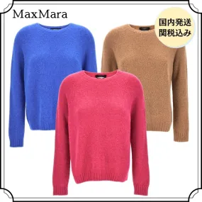 Weekend Max Mara  |Casual Style Nylon U-Neck Long Sleeves Plain Cotton