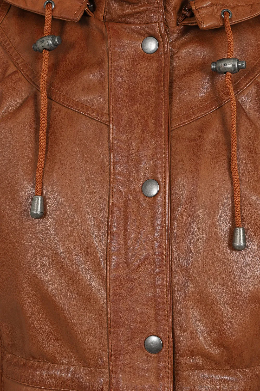 Women's  Length Tan Leather Duffle Coat - 'BECKY'